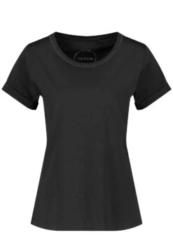 Taifun Kurzarm Rundhals- T-Shirt Basic - Schwarz -Only Mode Winkel 01fdb0f1de134e239d3625550f177c26