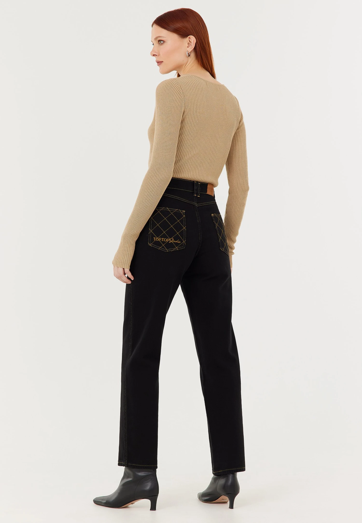 Flared Jeans - Beige 3 Flared Jeans - Beige - Afbeelding 3