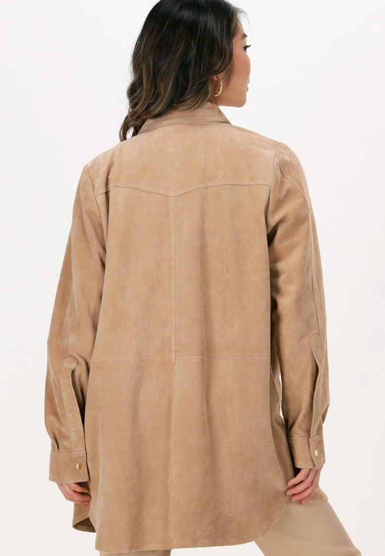 Ibana Tax- Halflange Jas - Beige 2 Ibana Tax- Halflange Jas - Beige - Afbeelding 2