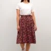 Kaffe Bpyrsa- A-Lijn Rok - Rosa Red Multi Color Flower