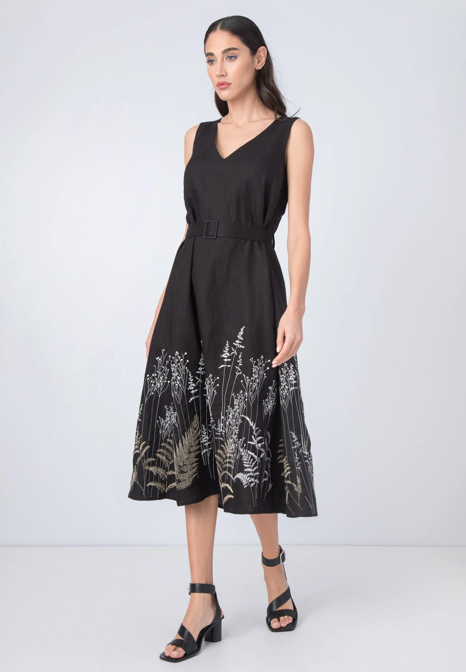 Embroidered Shadow Motif - Jurk - Black 2 Embroidered Shadow Motif - Jurk - Black - Afbeelding 2