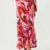 Nuala Midi- Maxirok - Berry Marble Swirl Print