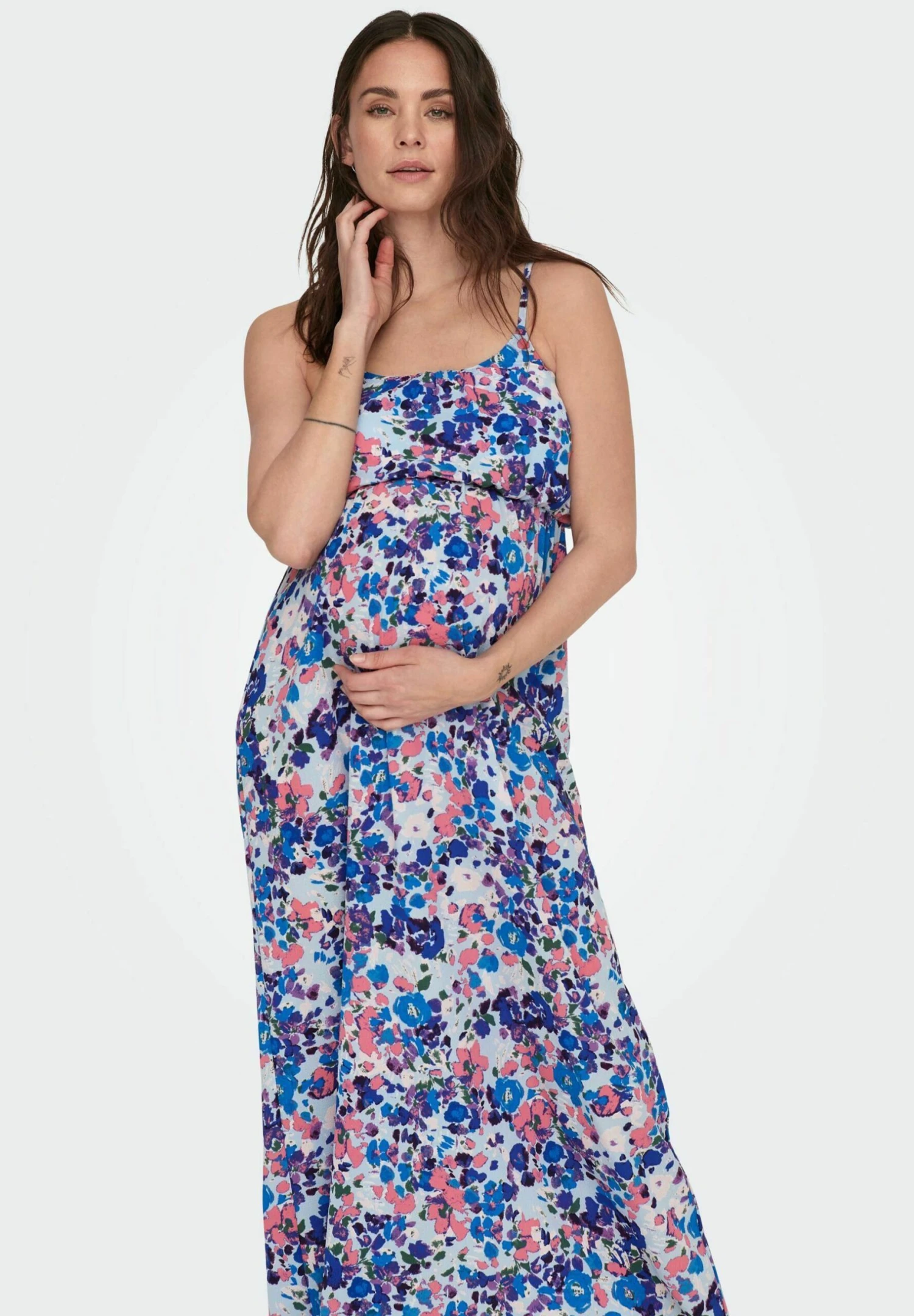 ONLY MATERNITY Mama Dessin Strap - Maxi-Jurk - Clear Sky 2 ONLY MATERNITY Mama Dessin Strap - Maxi-Jurk - Clear Sky - Afbeelding 2