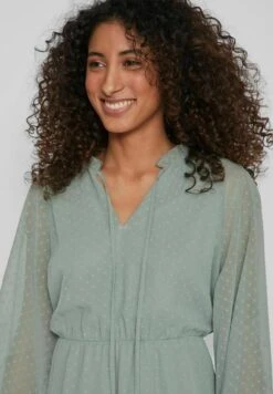 Vila Mit Langen Ärmeln Gepunktetes - Jurk - Green Milieu -Only Mode Winkel 0708bb7ff13b4df28edbfafbeb90457a