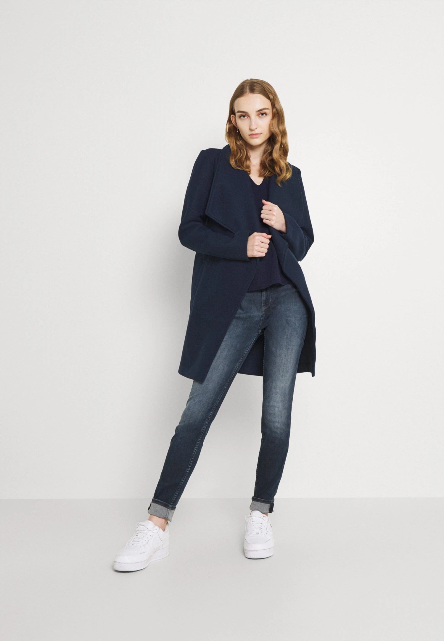 Vila Vicooley Collar Belt Noos - Halflange Jas - Navy 2 Vila Vicooley Collar Belt Noos - Halflange Jas - Navy - Afbeelding 2