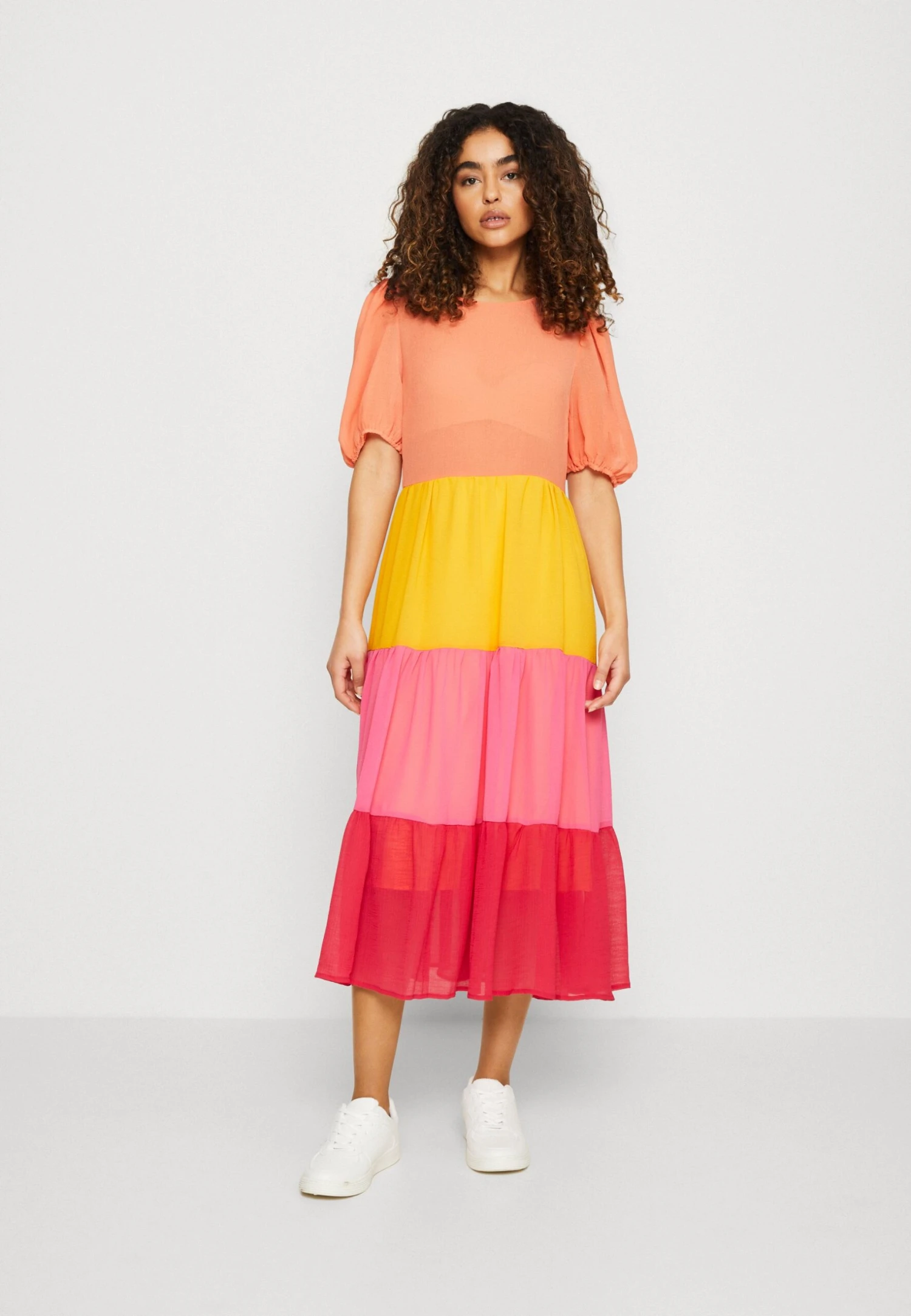 NEVER FULLY DRESSED Tiered Abigail - Jurk - Orange/Pink 1 NEVER FULLY DRESSED Tiered Abigail - Jurk - Orange/Pink