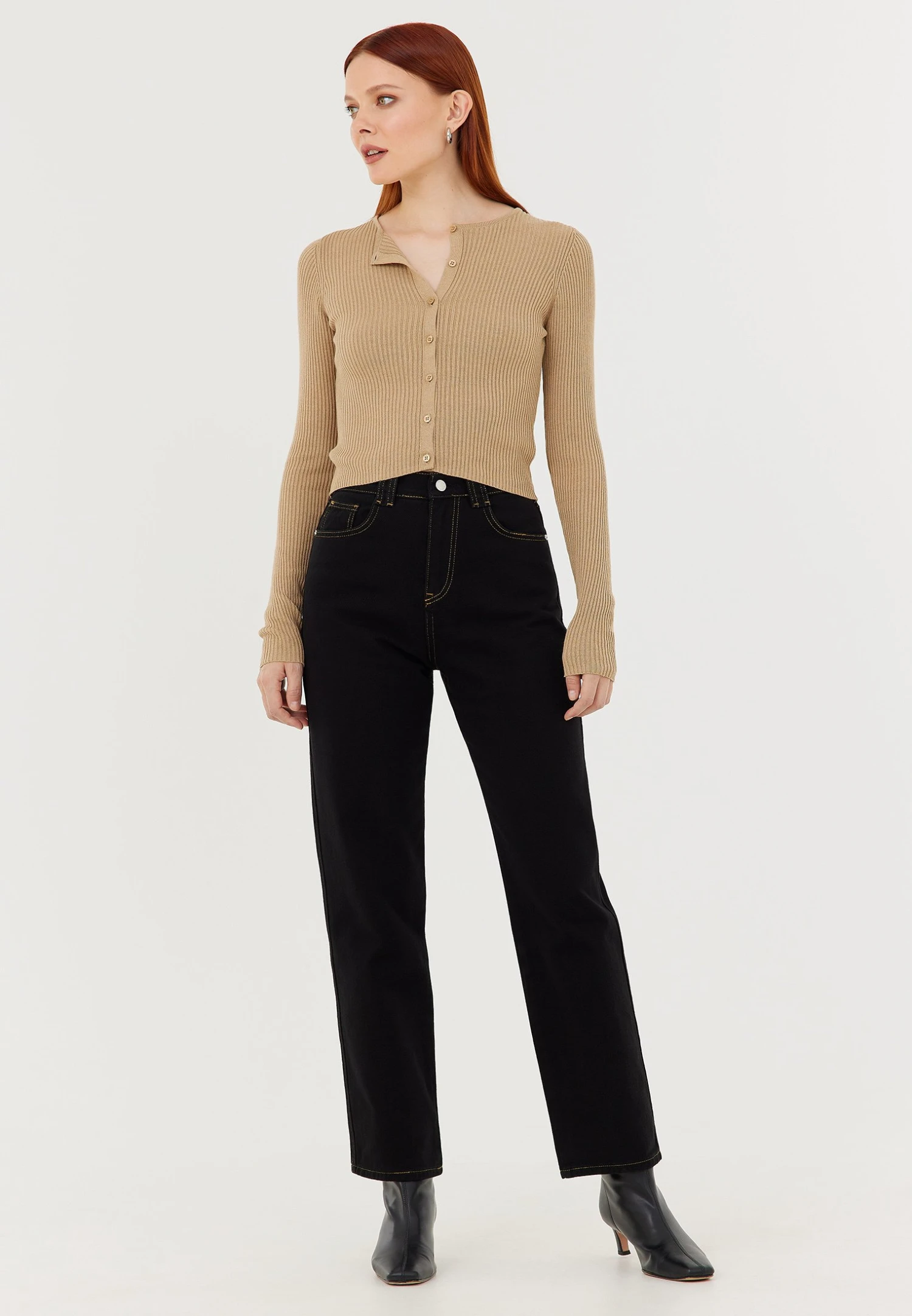 Flared Jeans - Beige 2 Flared Jeans - Beige - Afbeelding 2