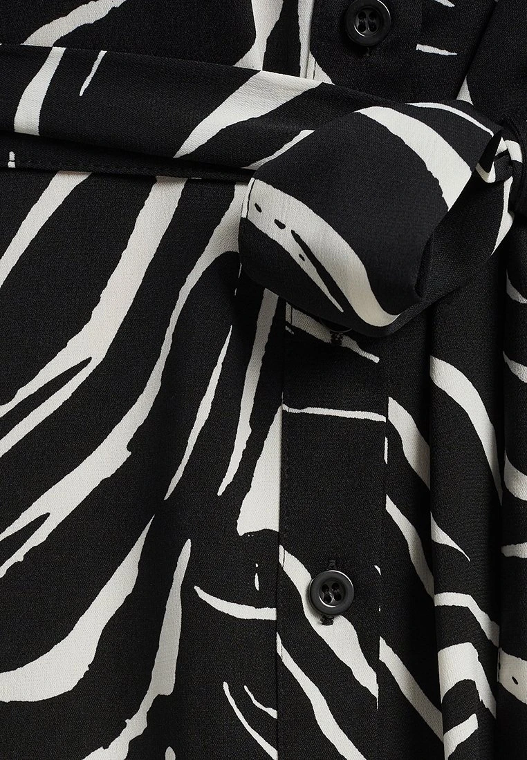 Tussah Maxi-Jurk - Black White Zebra 6 Tussah Maxi-Jurk - Black White Zebra - Afbeelding 6