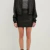 NA-KD Im Used-Look - A-Lijn Rok - Washed Black