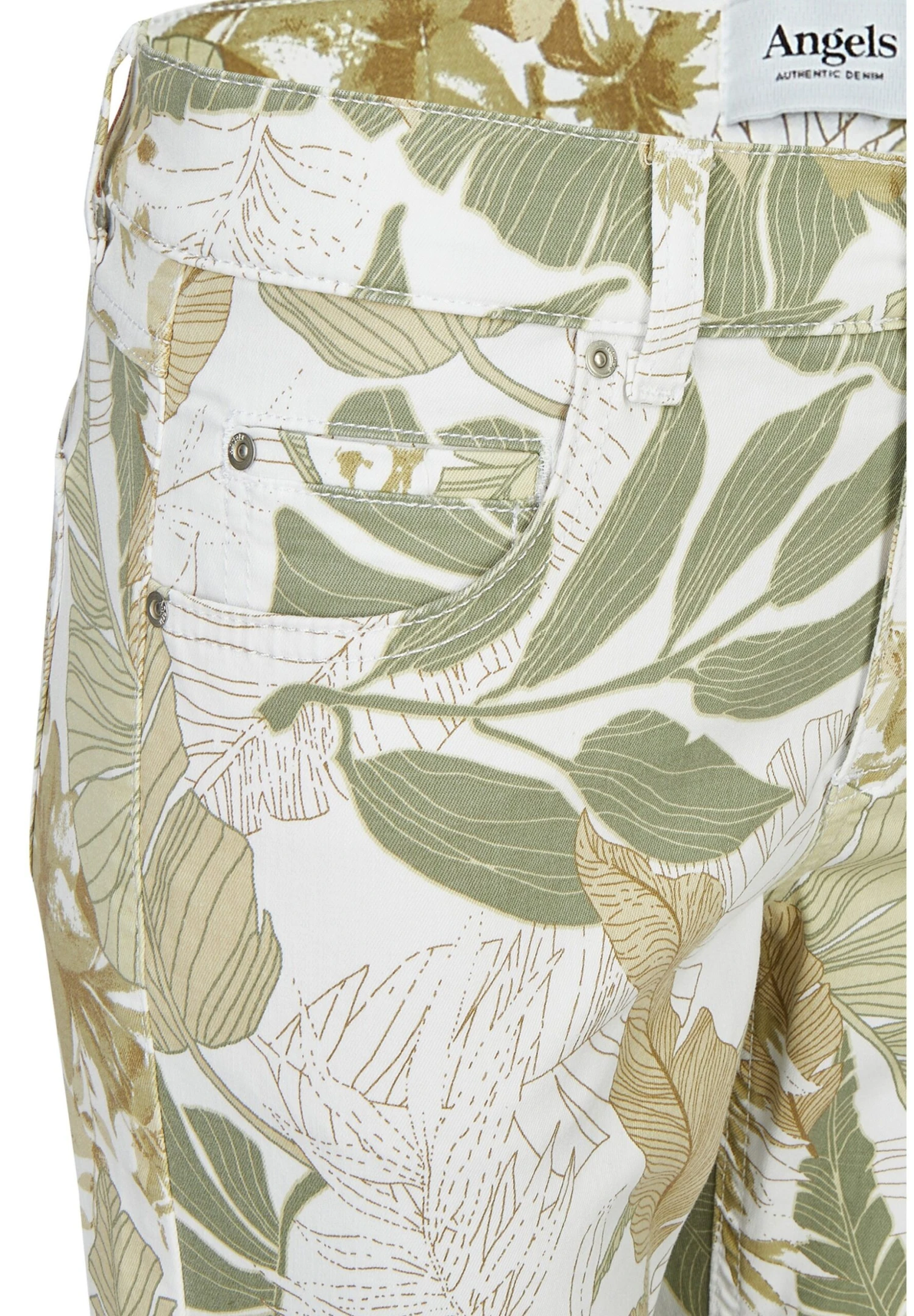 Angels Stretch Cici Mit Exotischem Floralem Allover Muster - Slim Fit Jeans - Grün 6 Angels Stretch Cici Mit Exotischem Floralem Allover Muster - Slim Fit Jeans - Grün - Afbeelding 6