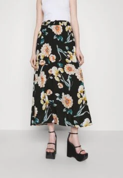 ONLY Onlnova Life Long Skirt- Maxirok - Black Soft Flowers