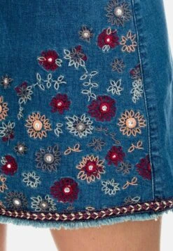 Koroshi Floral Embroidered - Minirok - Azul Med Medium Blue -Only Mode Winkel 0a45ed24766a4e9c9c1635a88fdff0ed