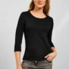 Cecil Mit Rundhals - Longsleeve - Schwarz
