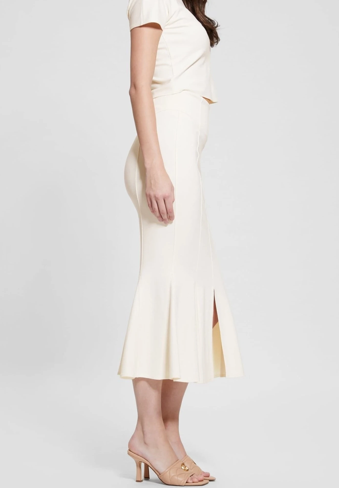 Guess Geraffter- Kokerrok - Weiß 4 Guess Geraffter- Kokerrok - Weiß - Afbeelding 4