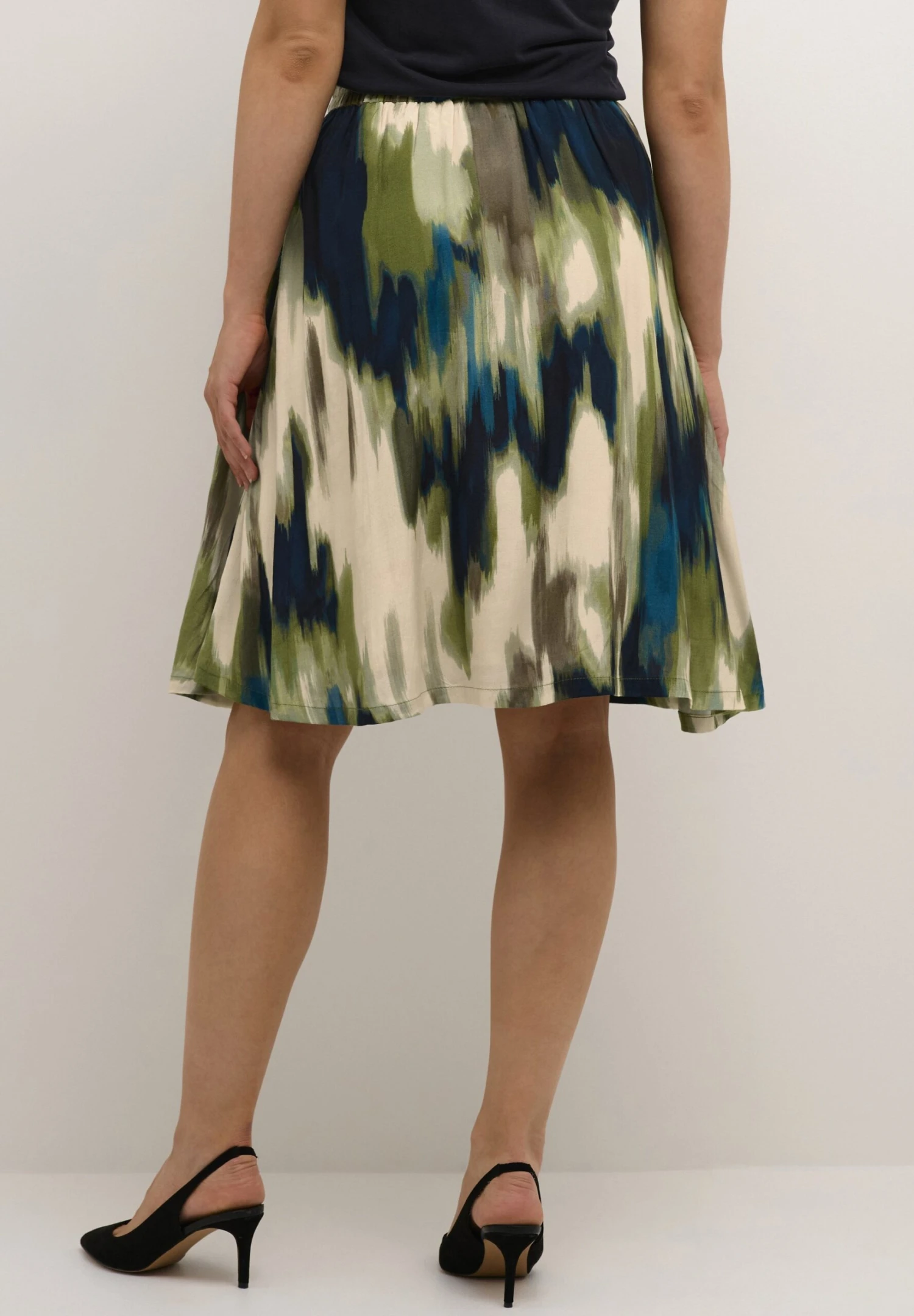 Kaffe Kadrylia - A-Lijn Rok - Green/Brown Faded Graphic 3 Kaffe Kadrylia - A-Lijn Rok - Green/Brown Faded Graphic - Afbeelding 3