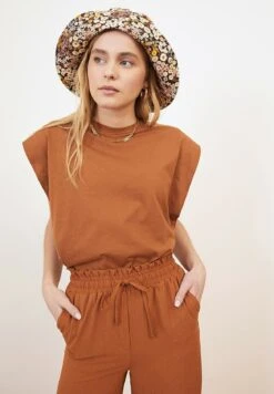 Trendyol T-Shirt Basic - Cinamon