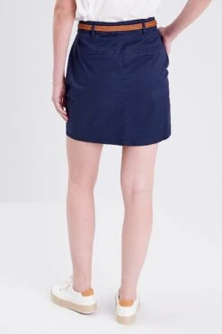 Chino Mit Gürtel - Minirok - Bleu Marine