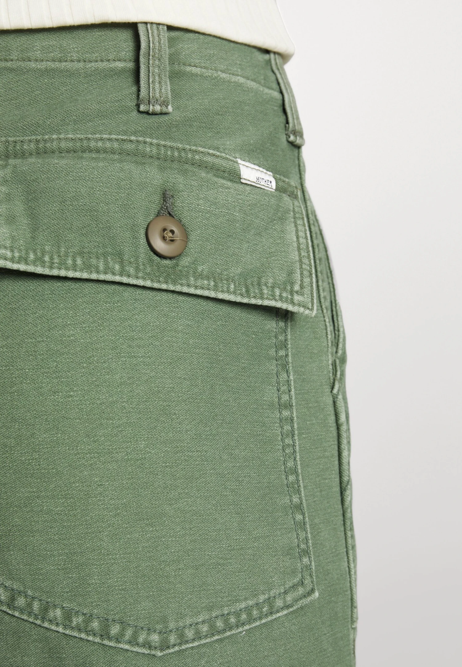 MOTHER The Patch Pocket Private Ankle Fray - Relaxed Fit Jeans - Khaki 6 MOTHER The Patch Pocket Private Ankle Fray - Relaxed Fit Jeans - Khaki - Afbeelding 6