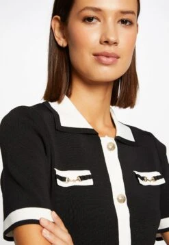 MORGAN Straight With Short Sleeves - Gebreide Jurk - Black -Only Mode Winkel 0fd58ad03594421b9c64b6448ddb39de