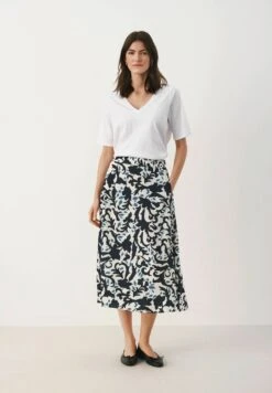 Part Two Biserapw- A-Lijn Rok - Midnight Navy Ornament -Only Mode Winkel 11a311f0fc834b7791132a3e494b9db5