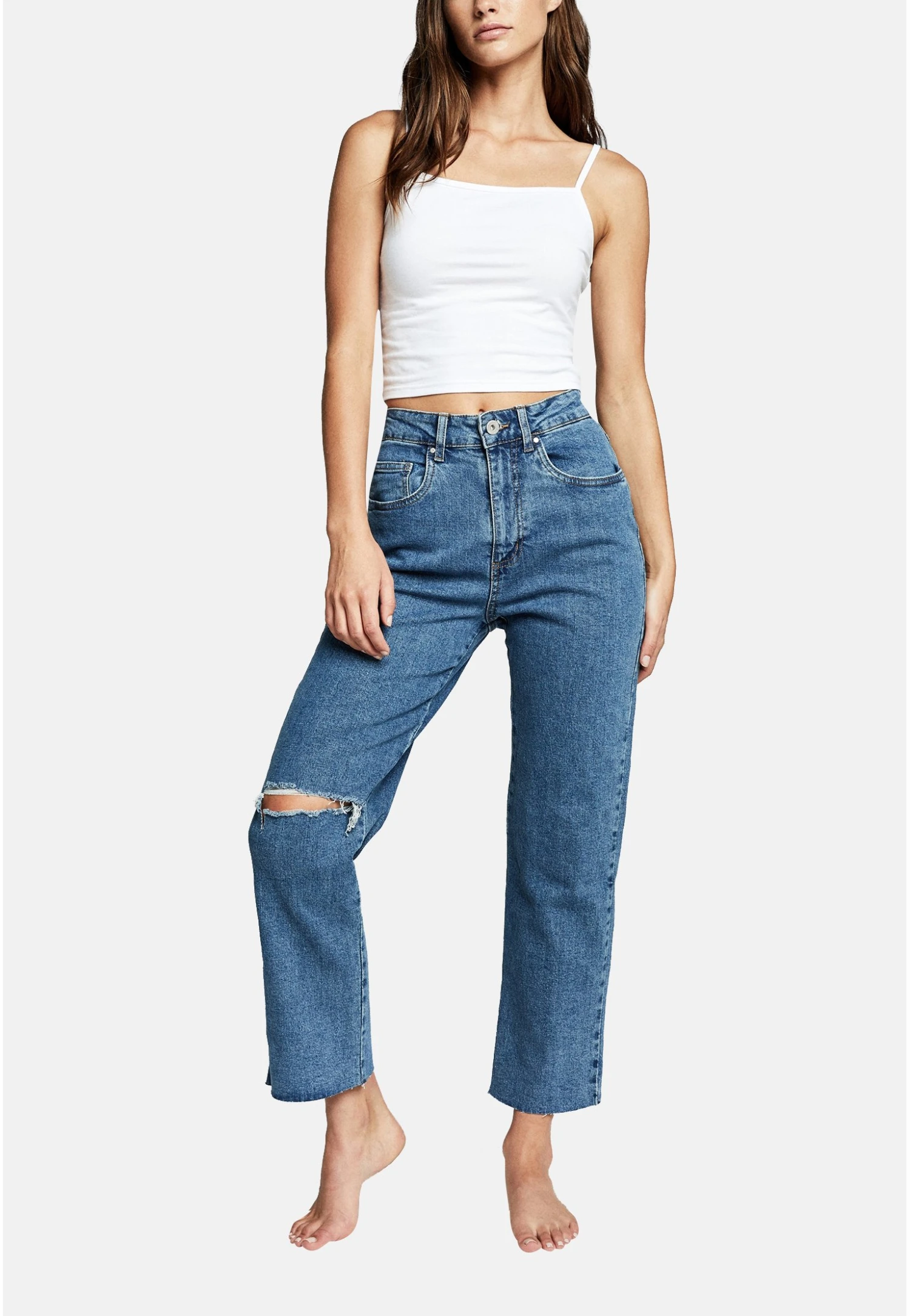 COTTON ON Straight Leg Jeans - Berkley Blue Rip 2 COTTON ON Straight Leg Jeans - Berkley Blue Rip - Afbeelding 2