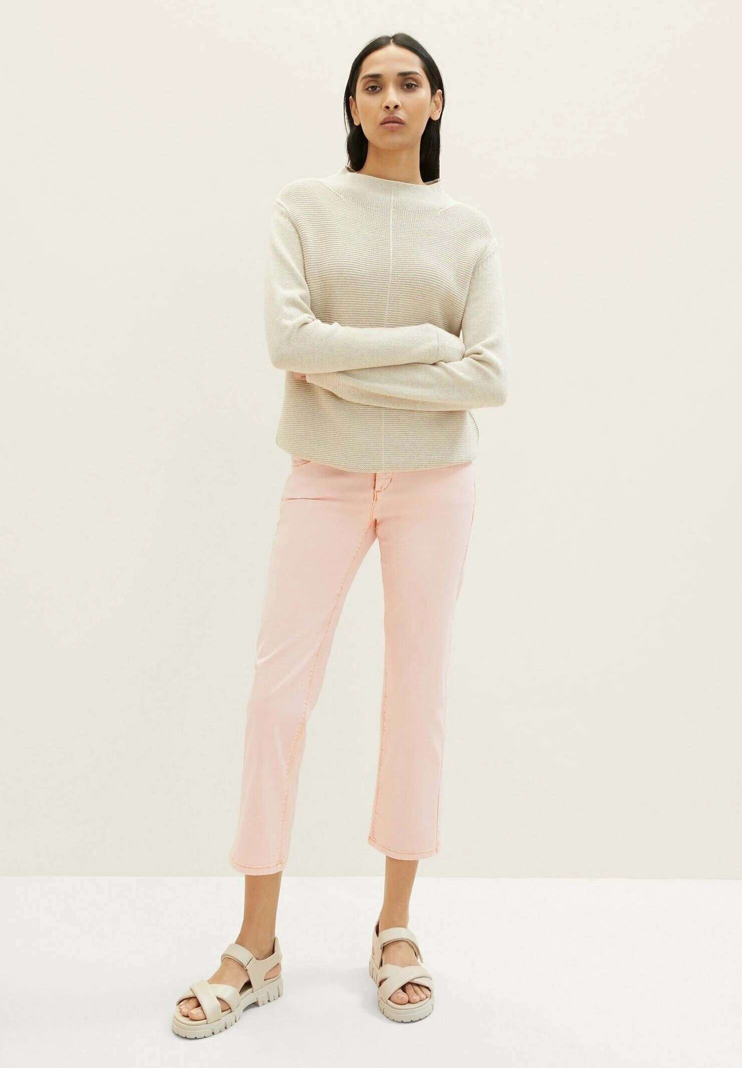 Tom Tailor Alexa Cropped - Straight Leg Jeans - Bright Mango Orange 2 Tom Tailor Alexa Cropped - Straight Leg Jeans - Bright Mango Orange - Afbeelding 2