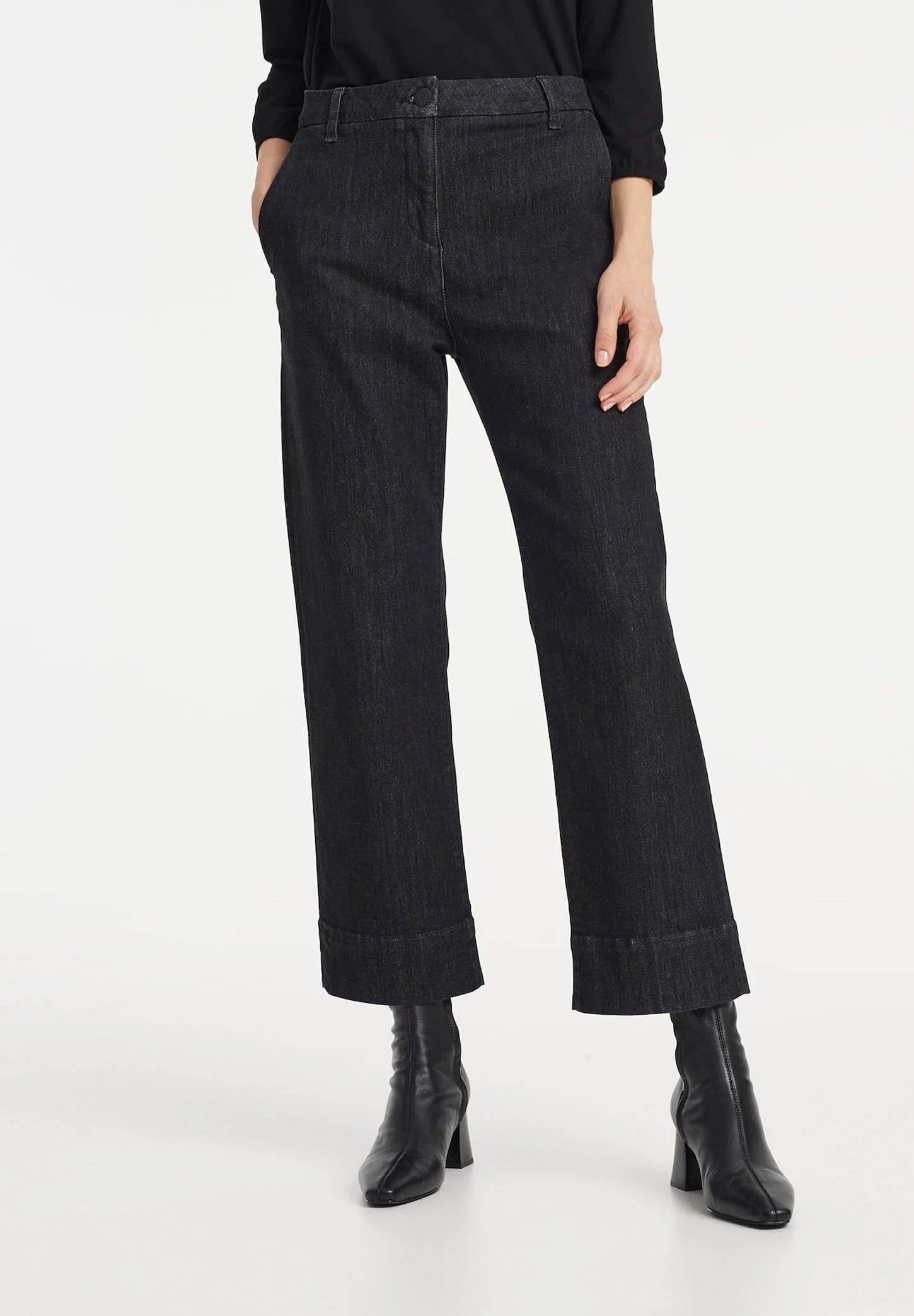 OPUS Mila Pure - Flared Jeans - Deep Black 1 OPUS Mila Pure - Flared Jeans - Deep Black