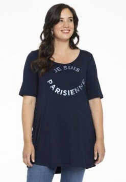 With Short Sleeves - T-Shirt Print - Blue