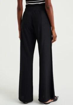 WE FASHION Wide Leg Met Structuur - Broek - Black -Only Mode Winkel 155887e34f804eaebc1ac4774b681f55