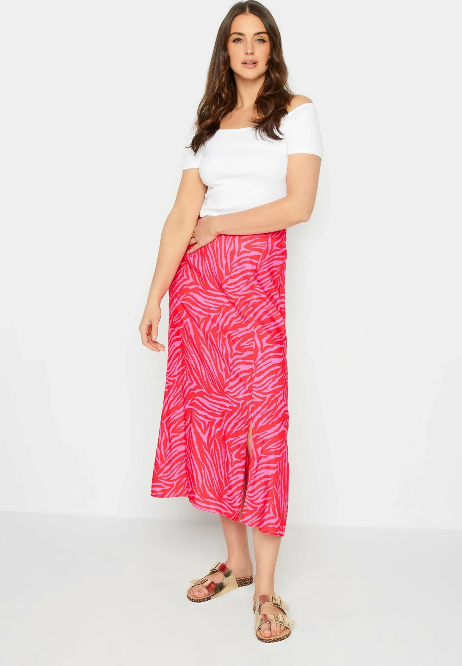 Zebra Print - A-Lijn Rok - Pink 2 Zebra Print - A-Lijn Rok - Pink - Afbeelding 2