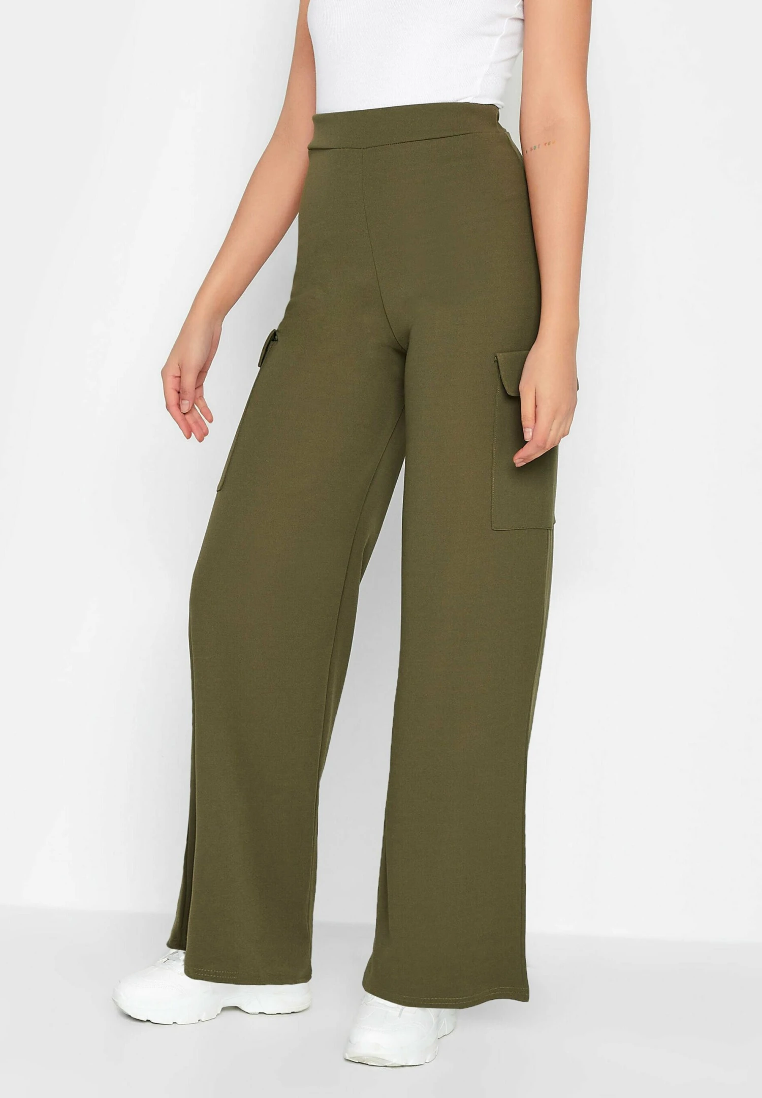 Wide Leg - Cargobroek - Green 1 Wide Leg - Cargobroek - Green