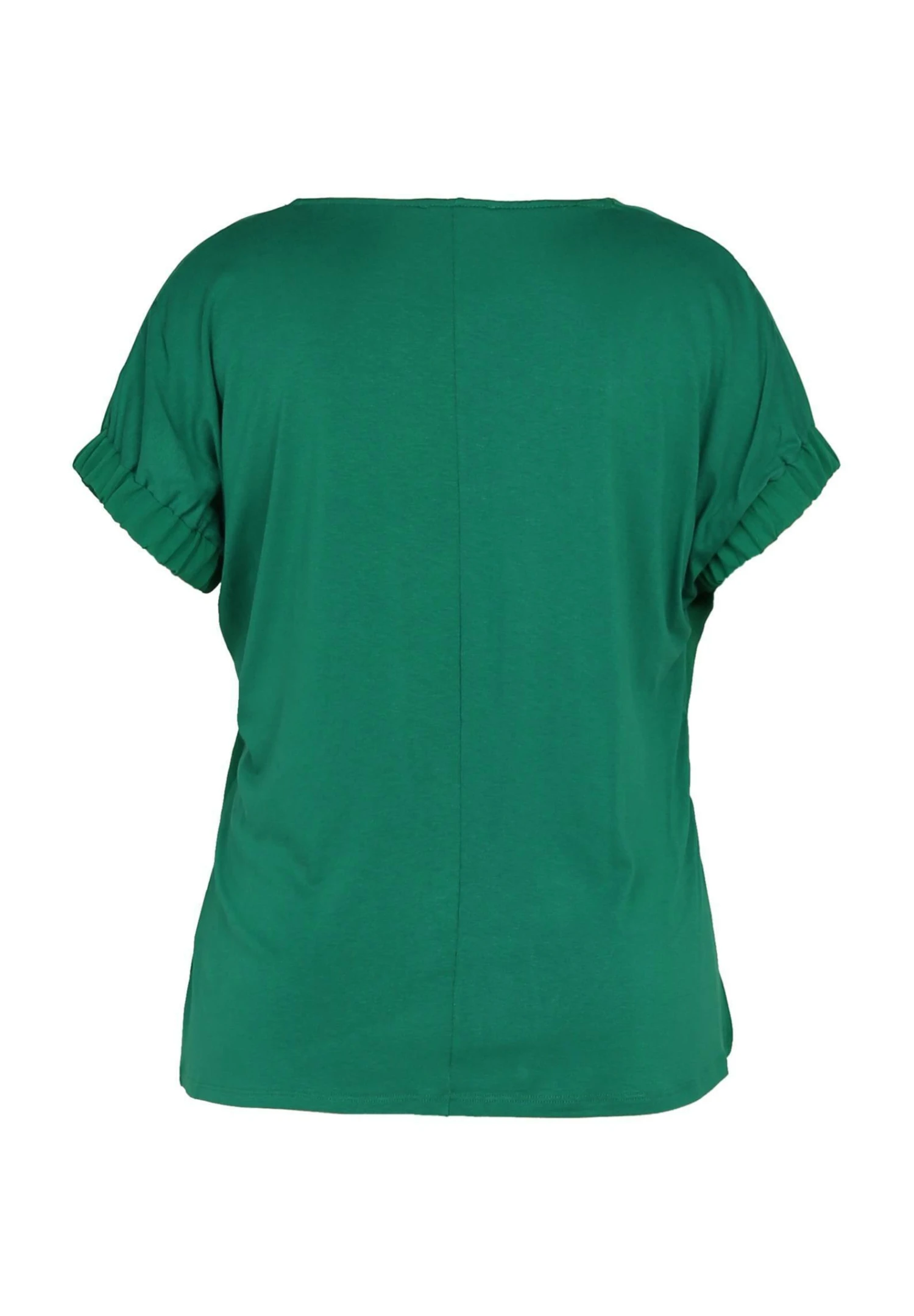 Uni Avec Découpe À L'Encolure - T-Shirt Basic - Green 11 Uni Avec Découpe À L'Encolure - T-Shirt Basic - Green - Afbeelding 11
