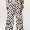 Pilot Wide Pants - Broek - Black Tie Dye Check