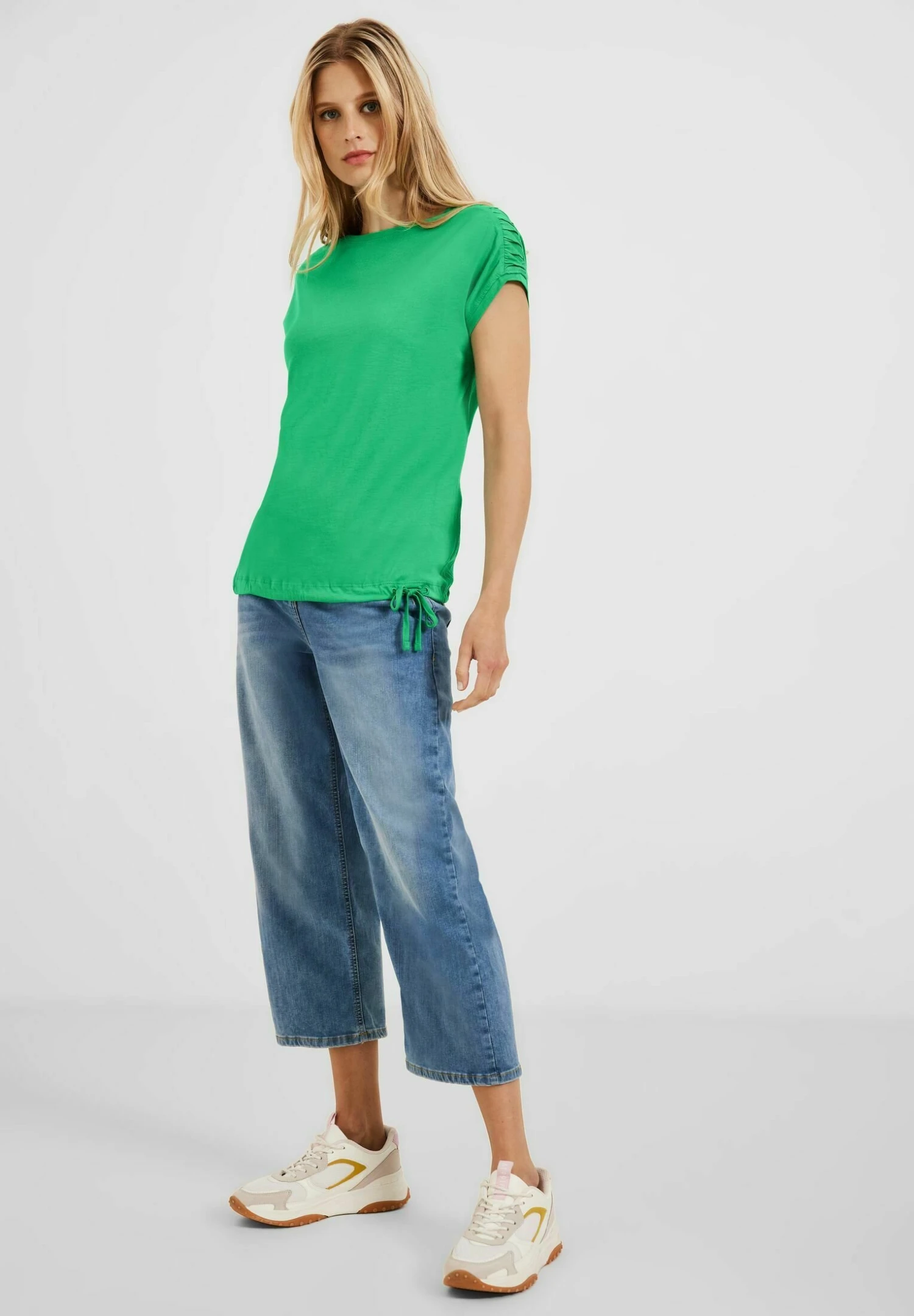 Cecil Mit Raffdetails - T-Shirt Basic - Grün 2 Cecil Mit Raffdetails - T-Shirt Basic - Grün - Afbeelding 2