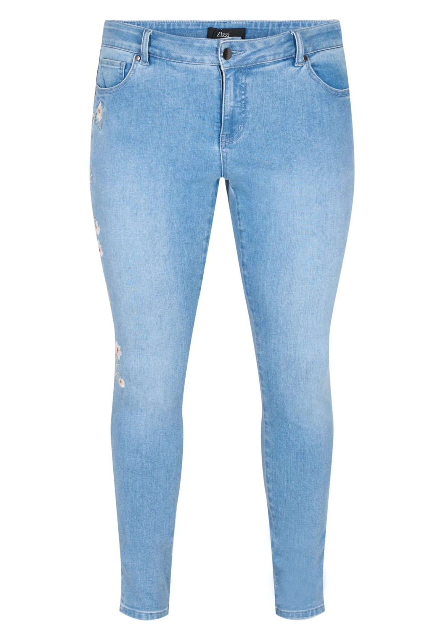 Zizzi Extra Sanna Mit Stickerei - Slim Fit Jeans - Light Blue 4 Zizzi Extra Sanna Mit Stickerei - Slim Fit Jeans - Light Blue - Afbeelding 4