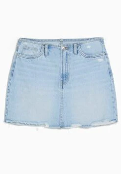 BERSHKA Vintage-Effect - Jeansrok - Light-Blue Denim -Only Mode Winkel 18717e6d198b4ca6be7203a57f4051be