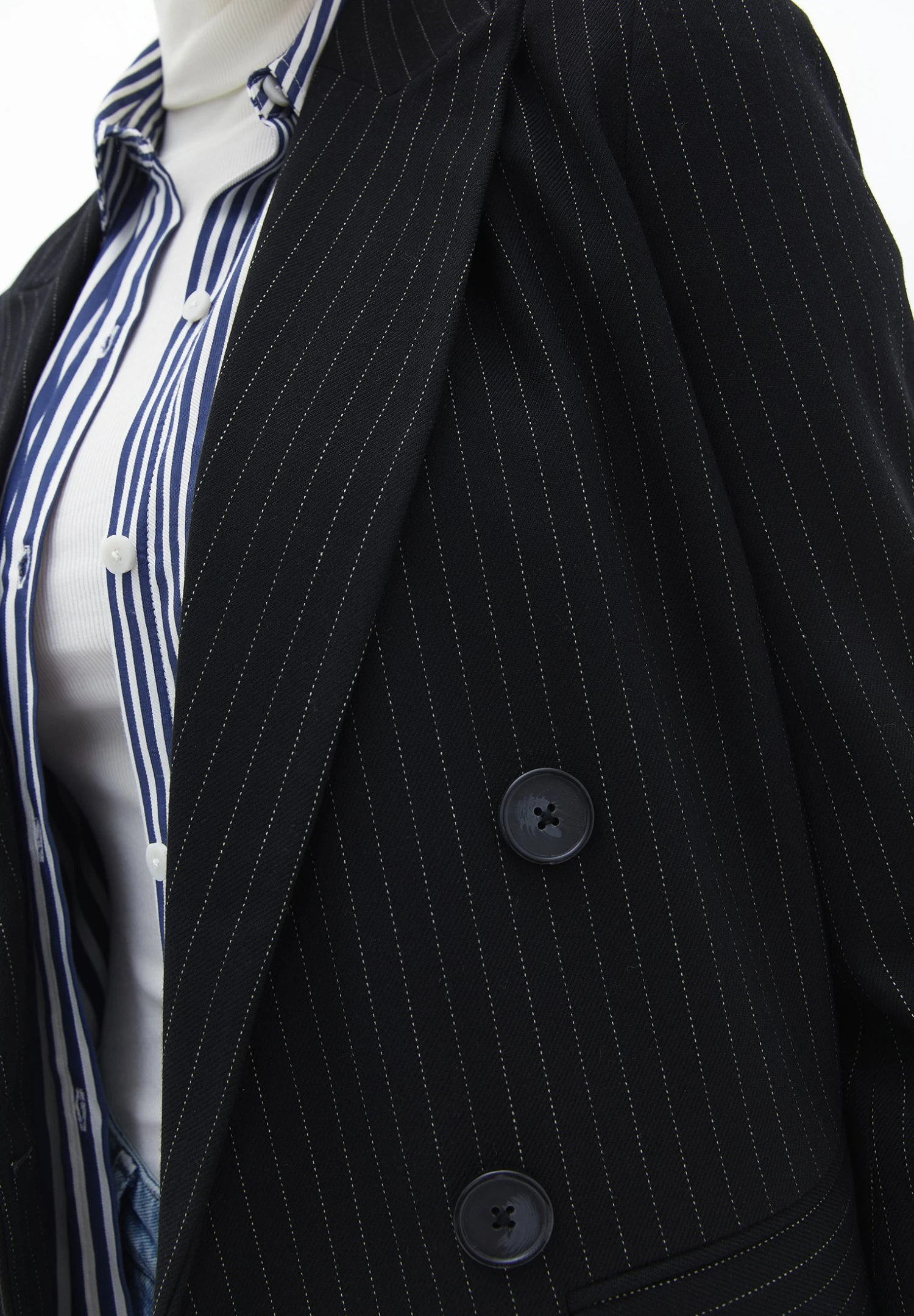 Boyfriend Cut - Halflange Jas - Stripe Comb 4 Boyfriend Cut - Halflange Jas - Stripe Comb - Afbeelding 4