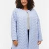 Zizzi Quilted With Buttons - Winterjas - Eventide