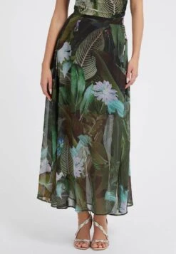 Guess Mit Allover-Print - A-Lijn Rok - Mehrfarbig, Grün