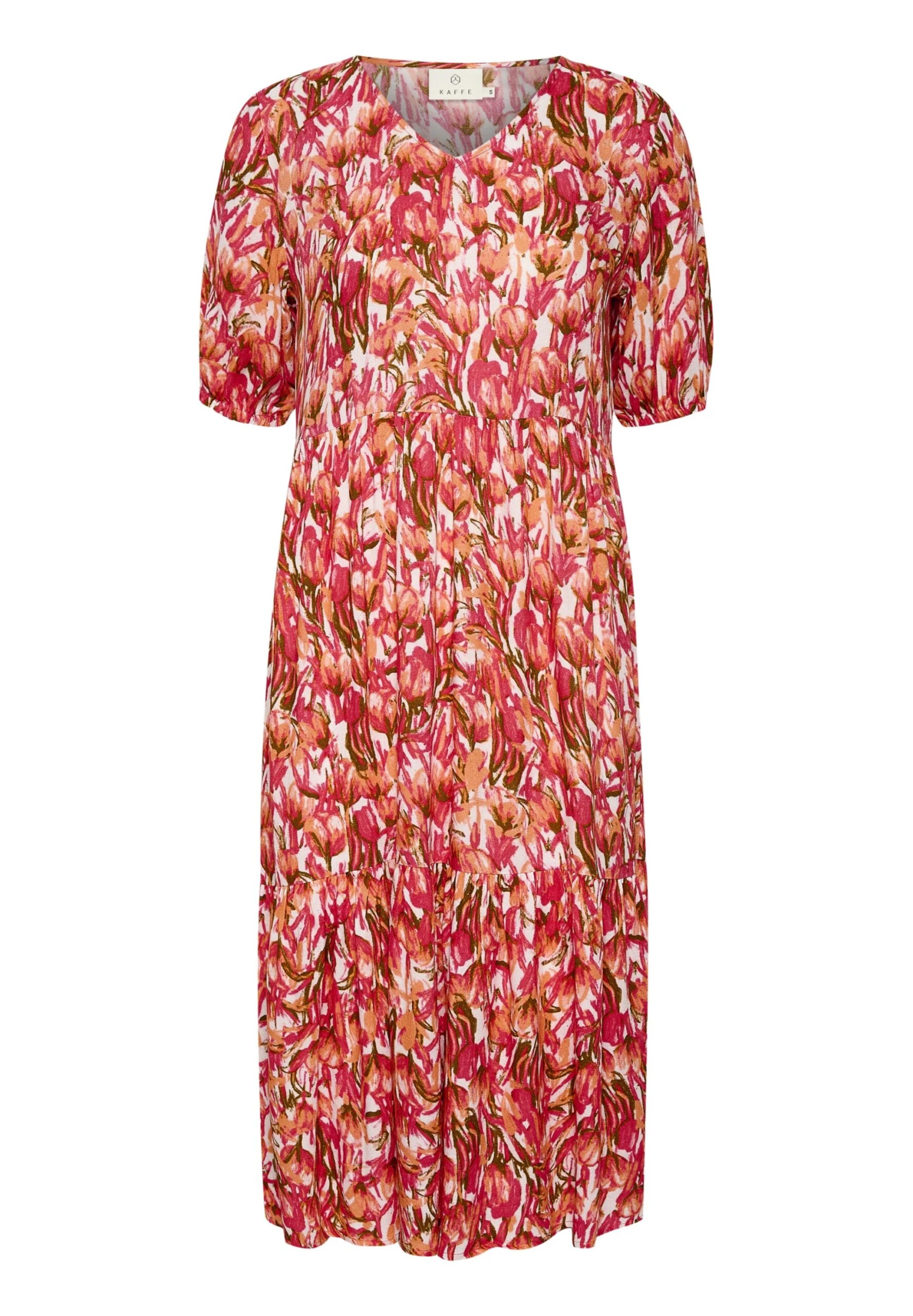 Kaffe Regular Fit - Jurk - Papaya Flower Print 5 Kaffe Regular Fit - Jurk - Papaya Flower Print - Afbeelding 5