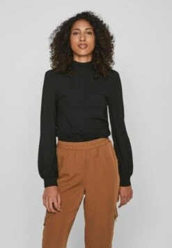 Vila Mit Langen Ärmeln High Neck - Longsleeve - Black