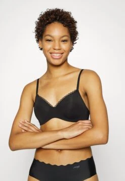 Maidenform Pure Comfort Semi Embellished Lift Wireless - Push-Up Bh - Black