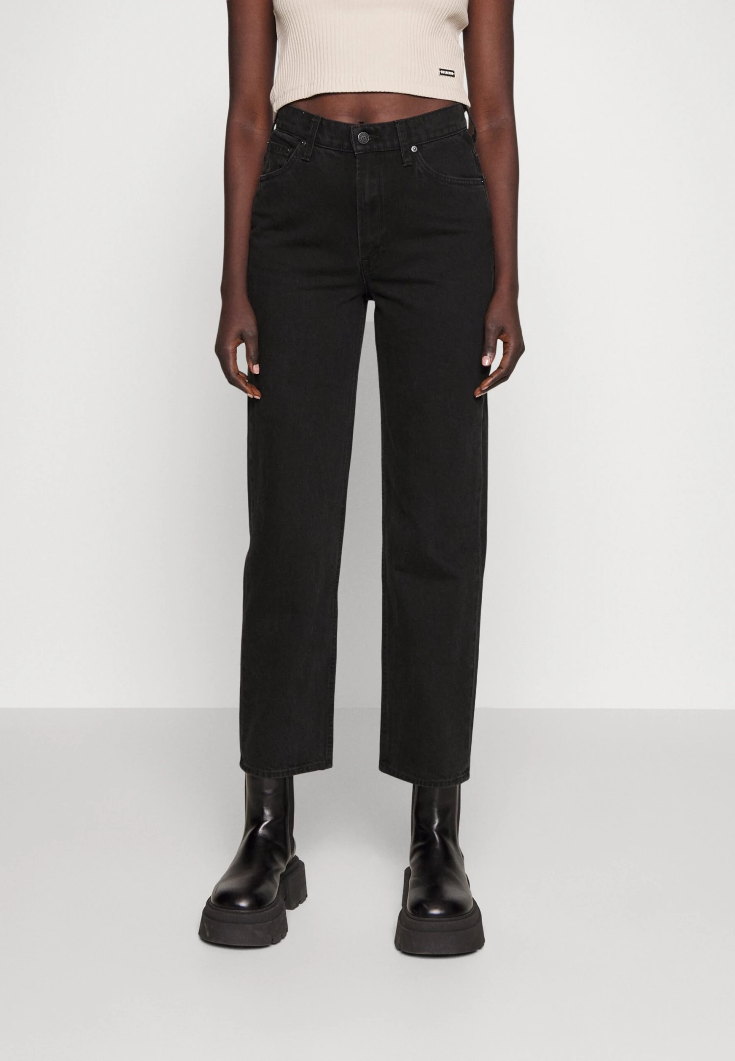 MOTHER Snacks High Waisted Double Stack Hover - Straight Leg Jeans - Smacking Good 1 MOTHER Snacks High Waisted Double Stack Hover - Straight Leg Jeans - Smacking Good