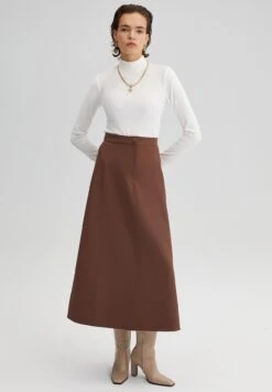 Crepe - A-Lijn Rok - Brown