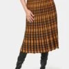 GOLDNER A-Lijn Rok - Amber / Black / Patterned