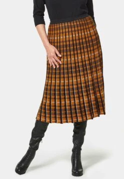 GOLDNER A-Lijn Rok - Amber / Black / Patterned