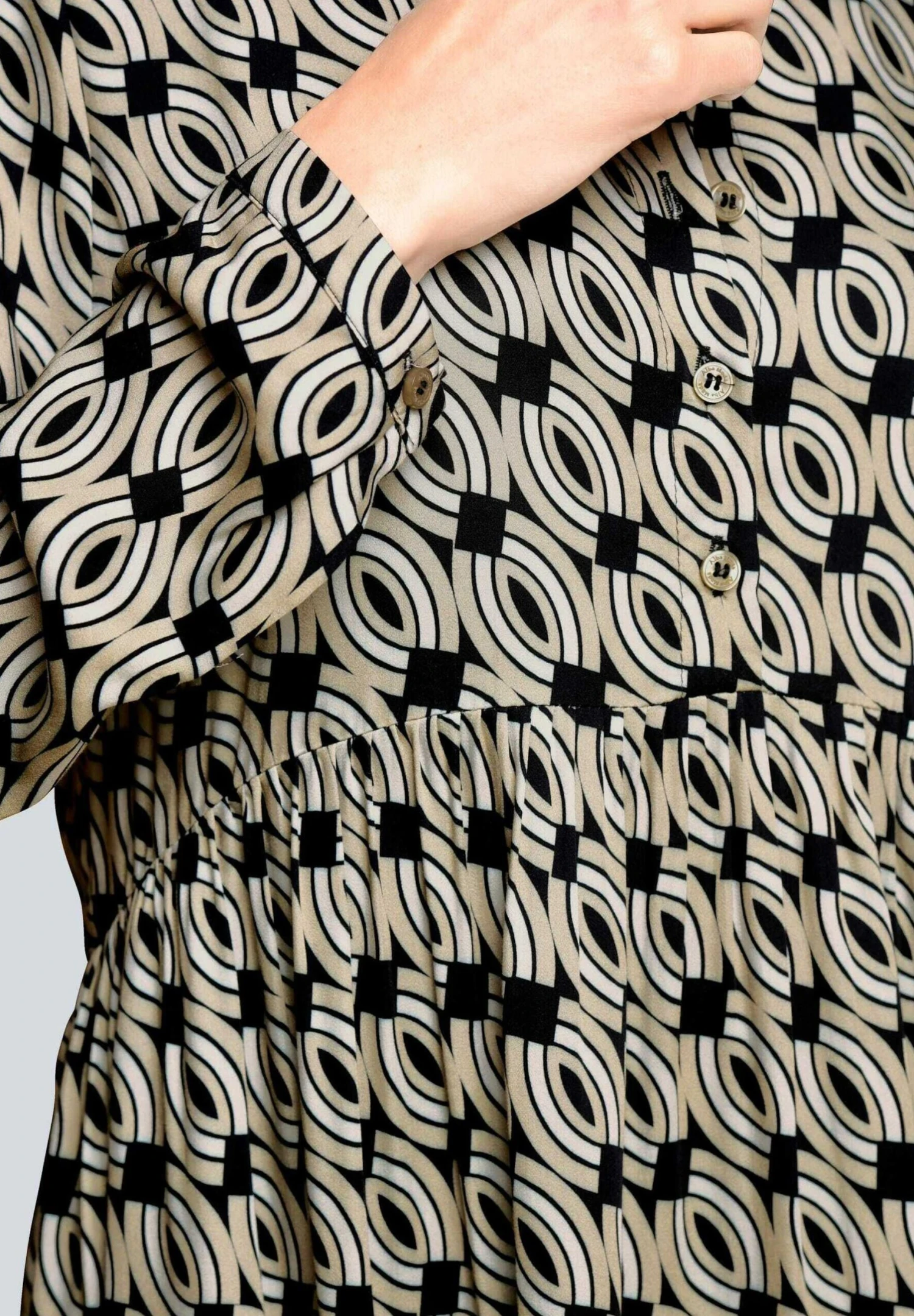 Blousejurk - Taupe 4 Blousejurk - Taupe - Afbeelding 4