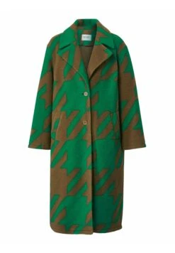 Halflange Jas - Grün Beige