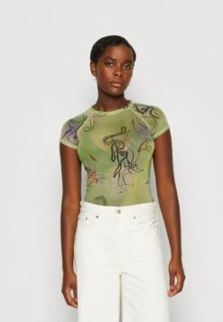 WEEKDAY T-Shirt Print - Green Electric