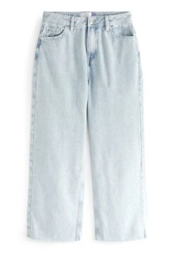 Next Raw Hem Cropped Wide Leg Standard - Flared Jeans - Denim Bleach Wash -Only Mode Winkel 225104a56b7441eb92c50c884866f9be